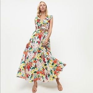 J.Crew Ratti Island Botanical Print Ruffle Dress